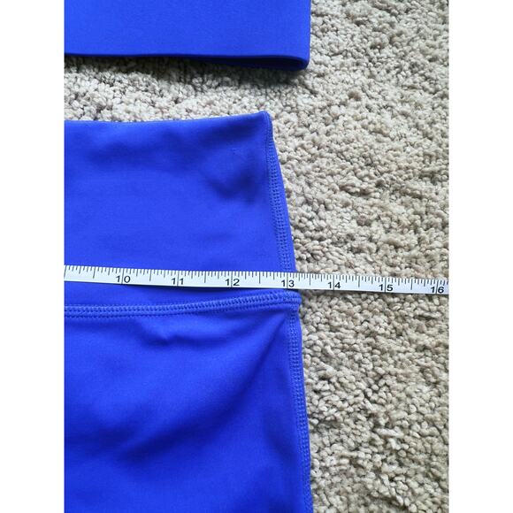 Fabletics Athletic SET Graphic Trinity Sports Bra & Biker Shorts Purple Indigo S - Picture 8 of 14